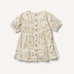 Crinkle Button Dress