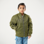Olive Green Kids Bomber Jacket - Image 6