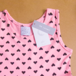 Pink Heart Frock Sleeveless Cotton Frock for Girls - Image 2