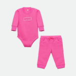 Baby Girl Pink Bodysuit & Jogger Set - Image 2