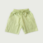 Lime Green Muslin Frock & Shorts Set For Girls - Image 2