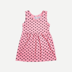 Pink Heart Frock Sleeveless Cotton Frock for Girls