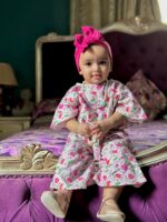 Pink Petal Summer Co-ord Set Girls Cotton Top & Trouser - Image 5