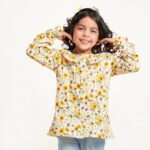 Sunflower Bloom Printed Top for Girls - Image 3