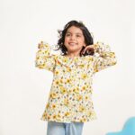 Sunflower Bloom Printed Top for Girls