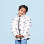 Little Player White Printed Puffer Jacket - Image 3