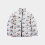 Little Player White Printed Puffer Jacket