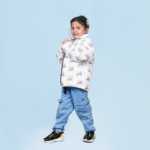 Little Player White Printed Puffer Jacket - Image 4